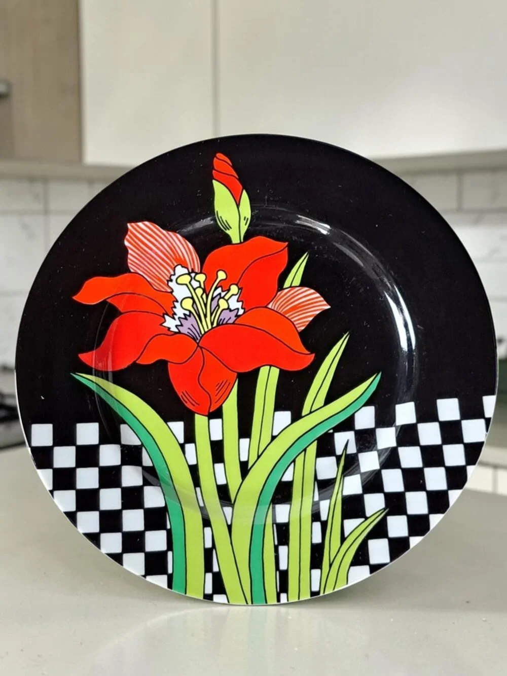Vintage Fitz & Floyd Jardin Rouge side Bread plates Orchid Japan set of 3